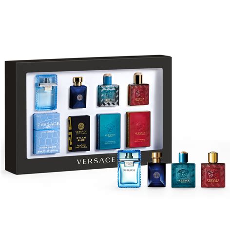 versace mini cologne gift set|Versace mini aftershave set.